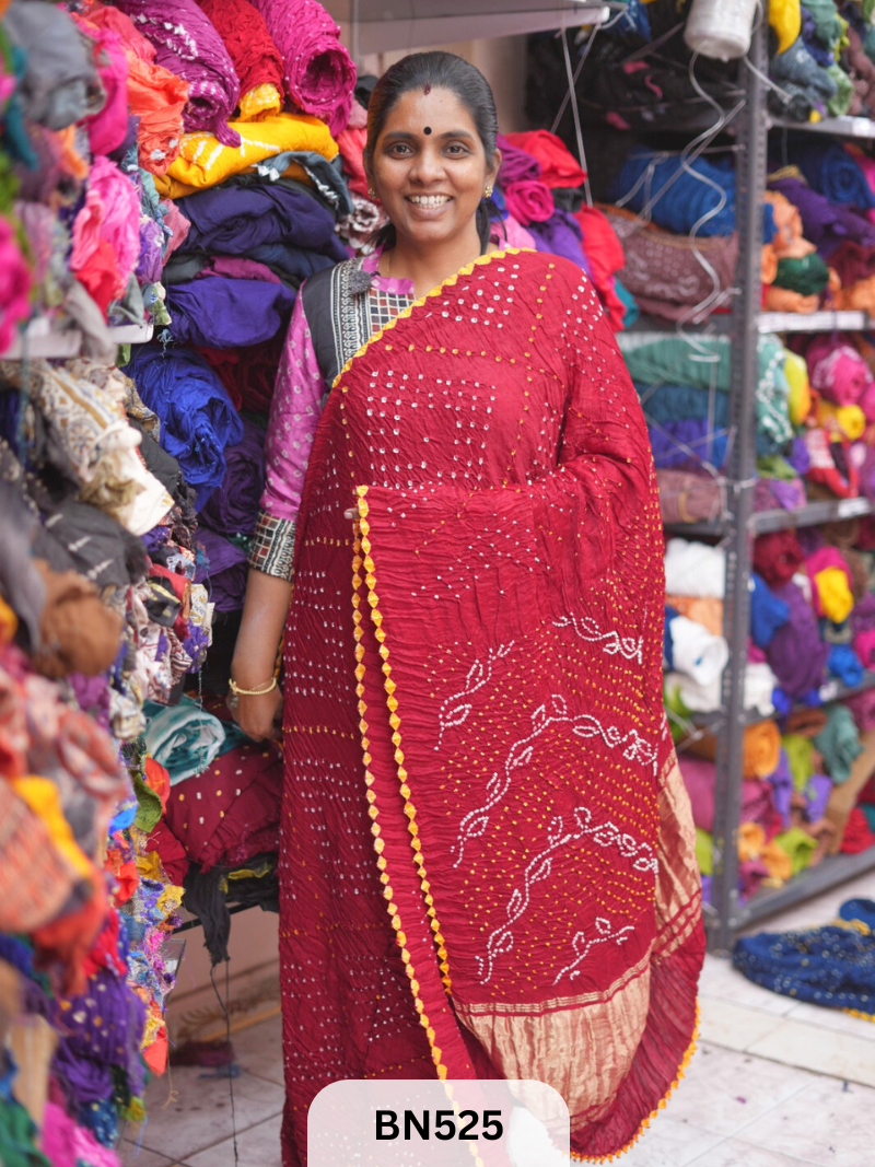 SEMI TISSUE WITH CHORAS DANI SAREE - LAGDI PATTA