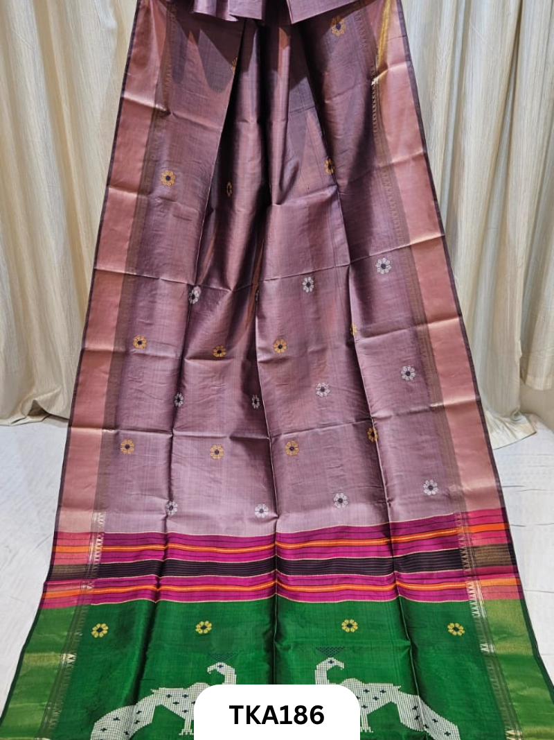 Pure Bishnupuri Katan Kalakshetra Silk – Handwoven Saree