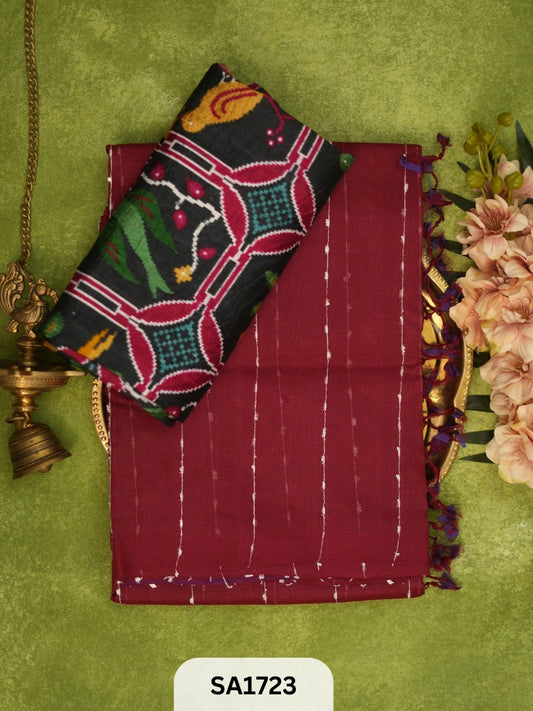 HANDLOOM MANGALAGIRI JUTE SILK + RAW SILK BLOUSE