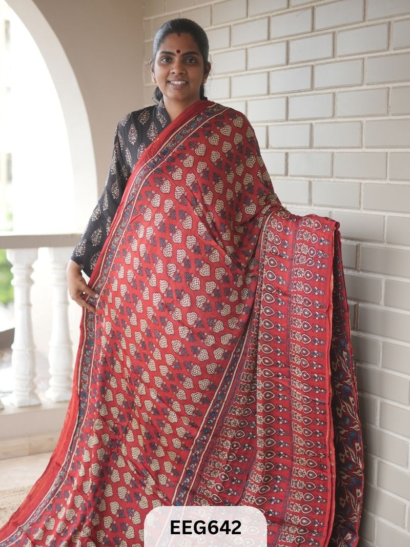 AJRAKH MODAL SAREE - JACKPOT