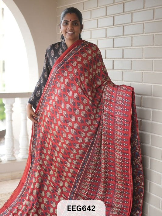 AJRAKH MODAL SAREE - JACKPOT
