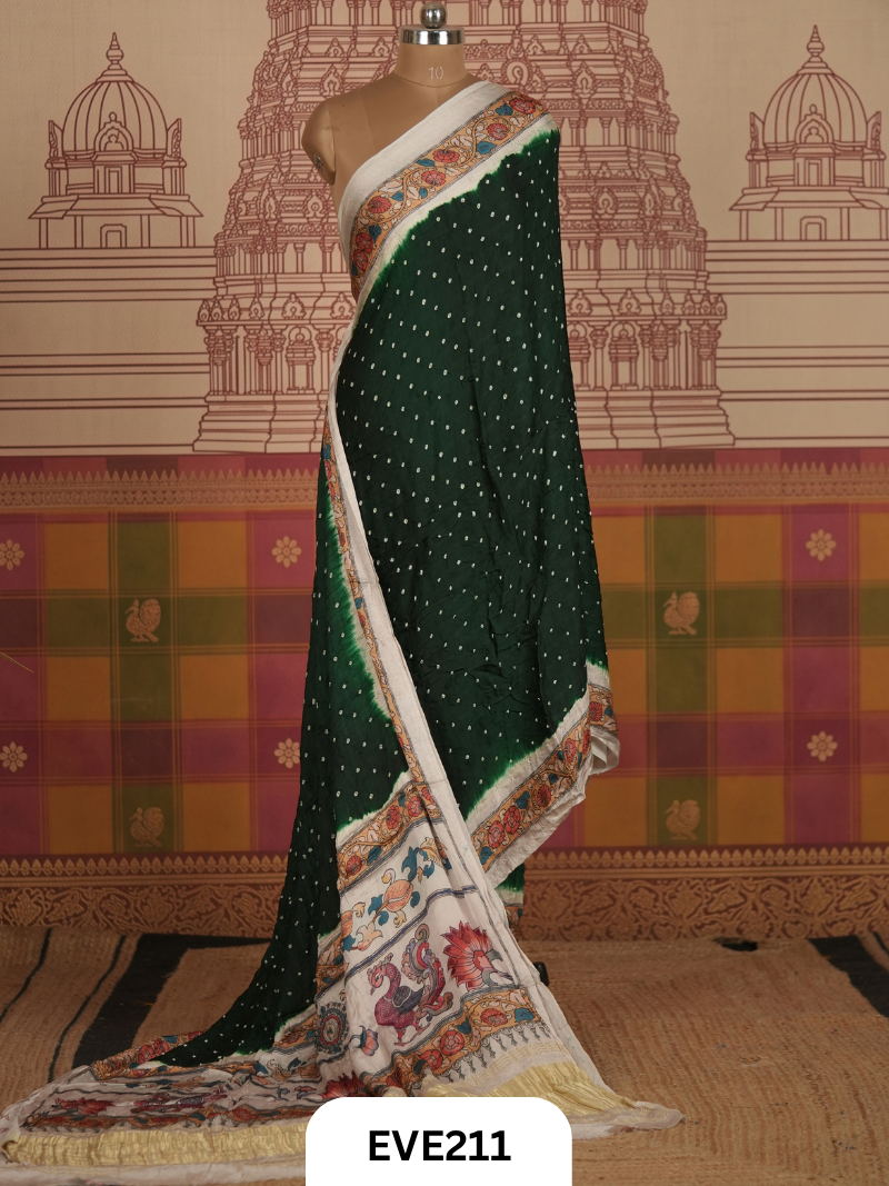 Modal Bandhini With Madhubani Fusion Saree