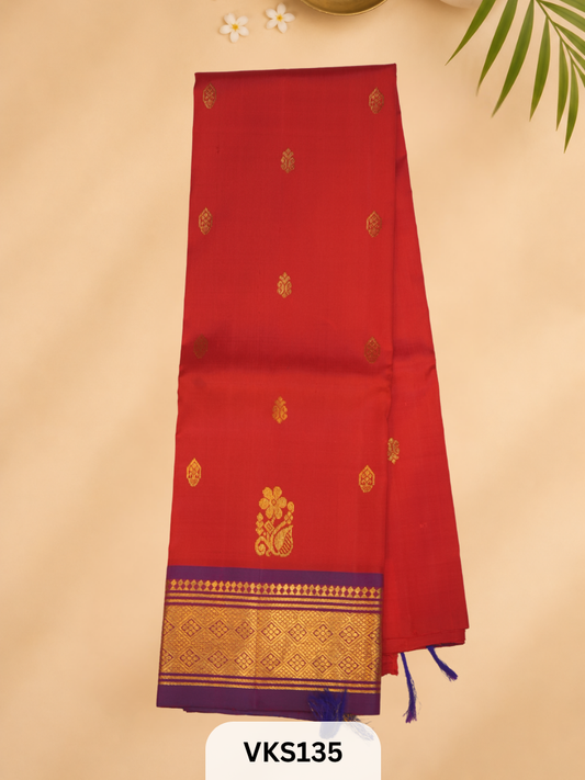 PURE KANCHIPURAM SILK SAREE WITH ONE SIDE BORDER
