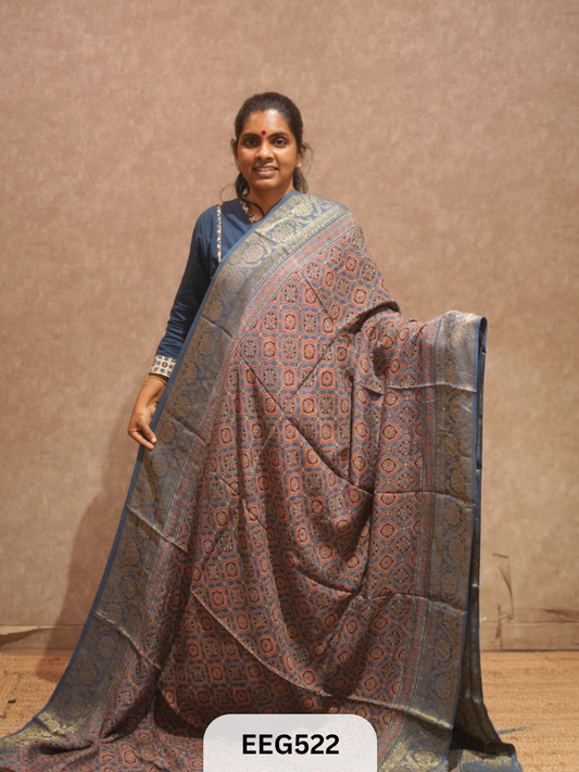 AJRAKH DOLA SILK SAREE