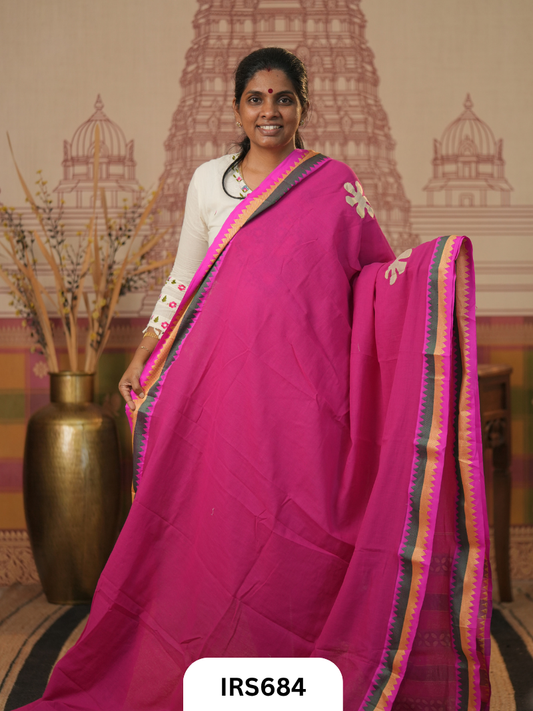 Chettinadu Saree With Barmer Aplique Work