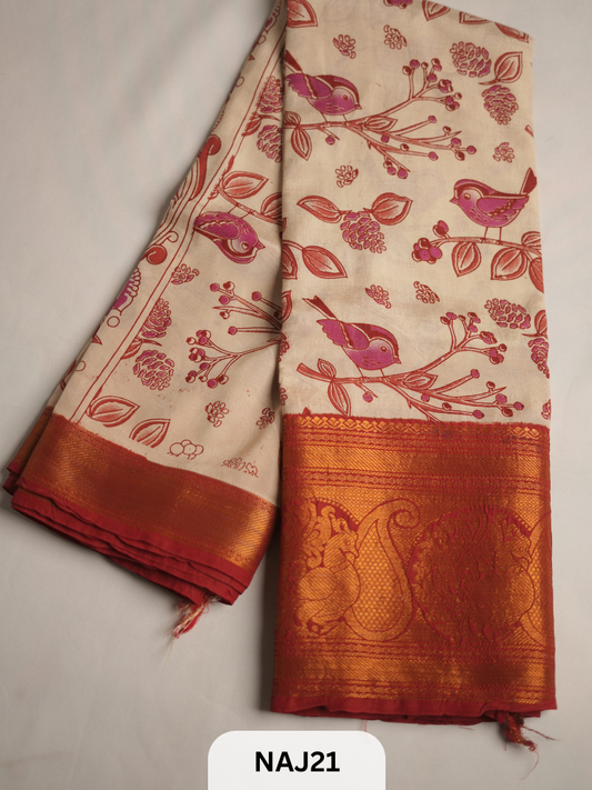 PURE NATURAL KALAMKARI CHENNURI SILK
