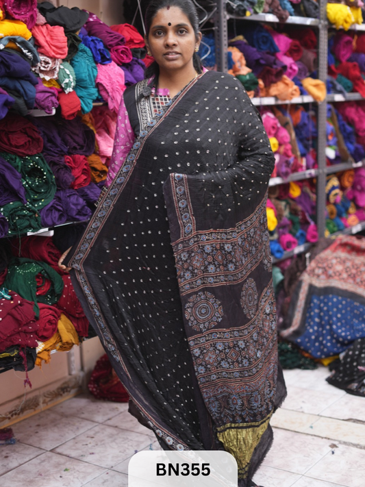 MODAL AJRAKH SILK - HAND BANDHINI | LAGDI PATTTA