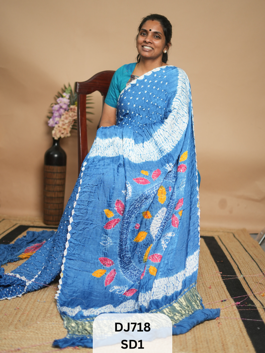 BANDHANI & AJRAKH MODAL SAREES | LAGDI PATTA | SHIBORI