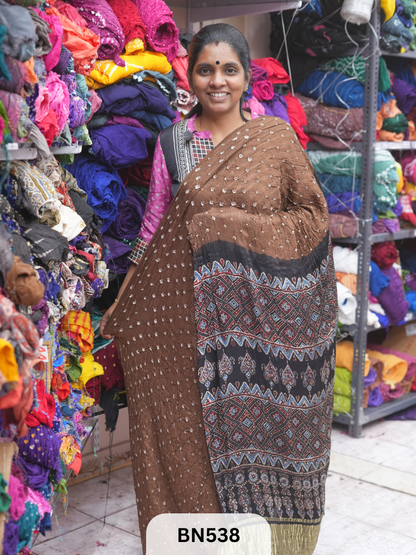 MODAL GAJI - AJRAKH BANDHINI SAREE