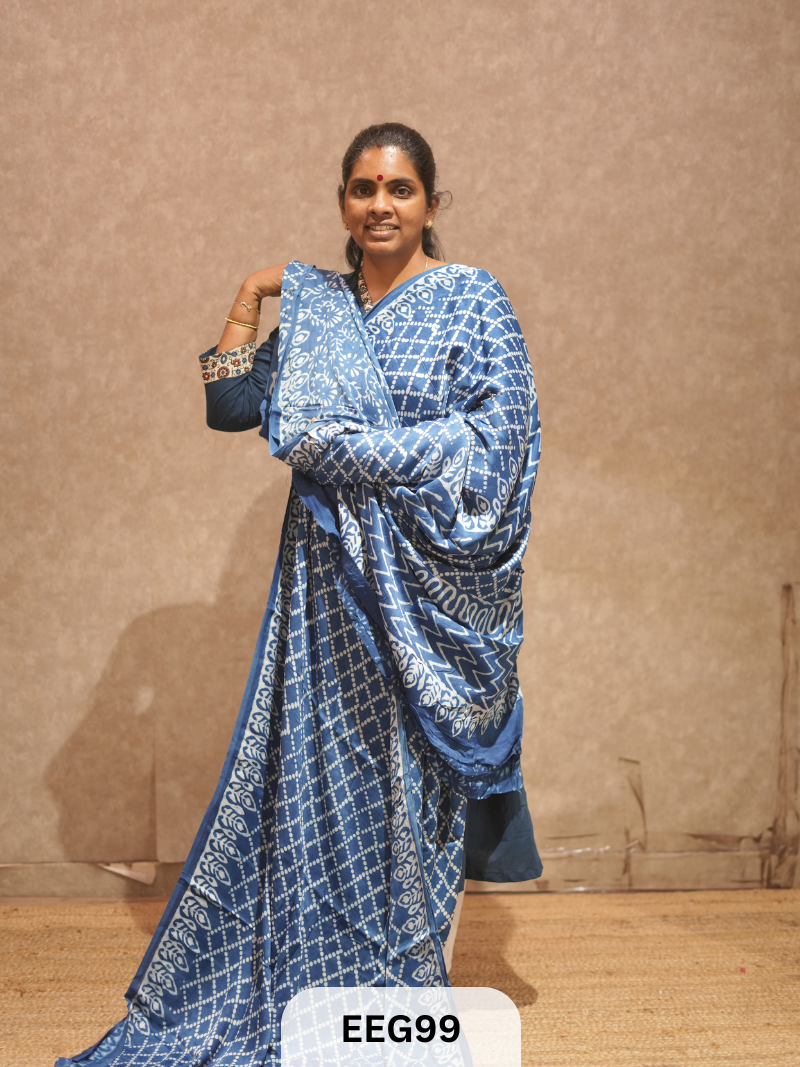 MODAL INDIGO SAREE