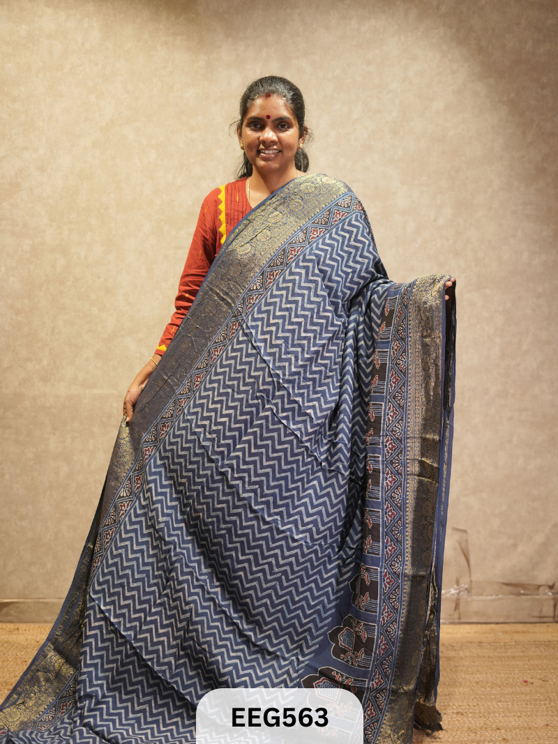 AJRAKH DOLA SILK SAREE