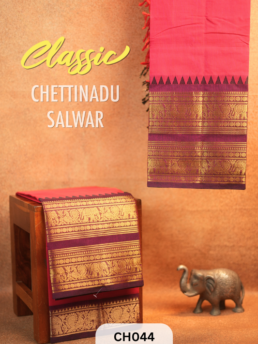 Chettinad Cotton Salwar Suit - 2Pcs Unstitched