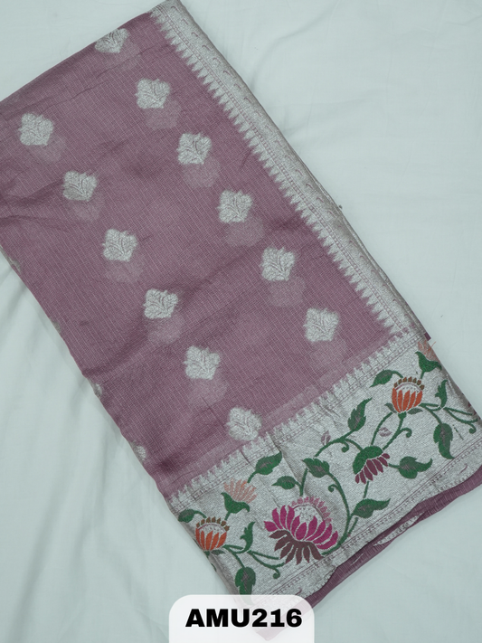 BANARAS RUSSIAN SILK SAREE WITH PRINTED