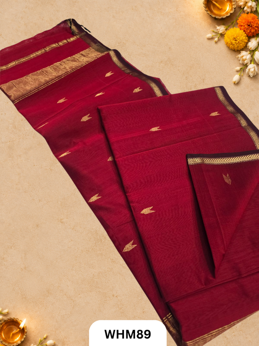 Maheshwari Handloom Small Border Butti Saree