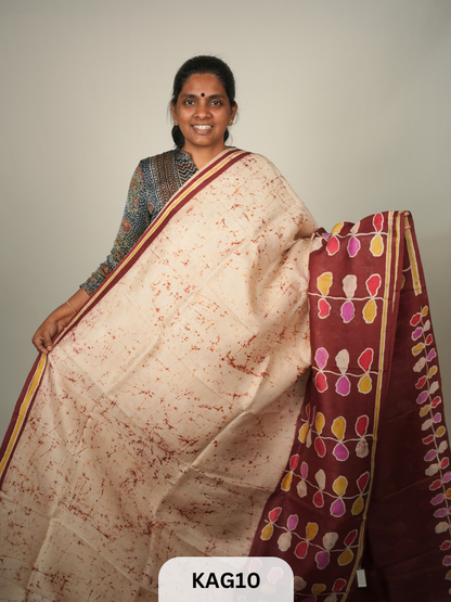 PURE BHISNUPUR BATIK HANDPAINTED SAREE