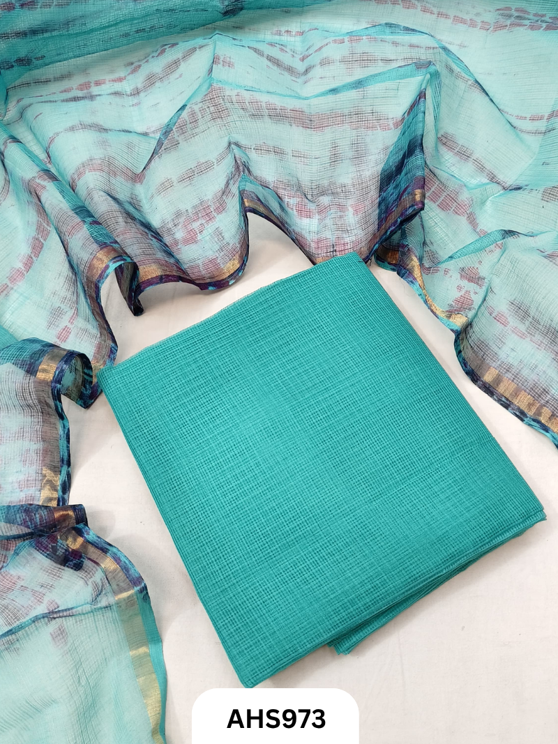 Pure Kota Cotton Shibori Print Dress Material Top & Dupatta 2.5mtr
