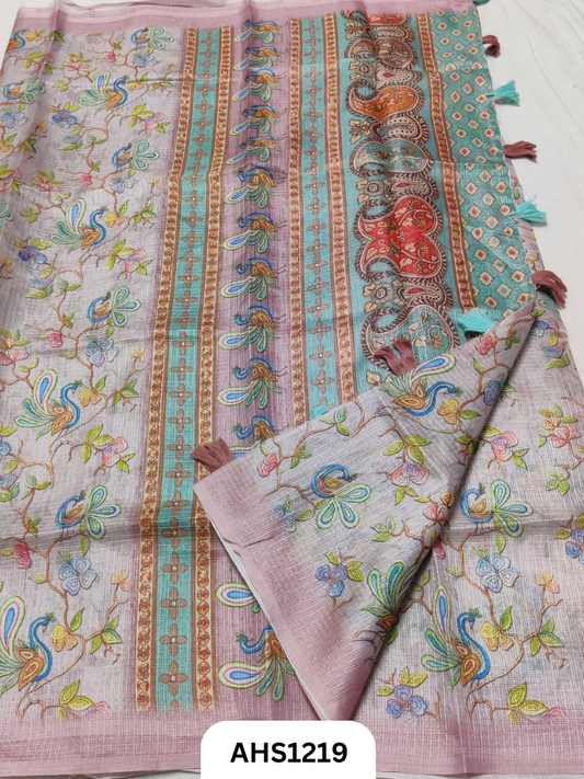 Soft Silk Kota Digital Print Saree With Blouse