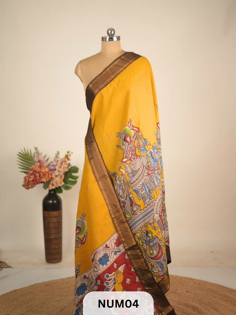 CHENNURI SILK SAREE PEDANA KALAMKARI