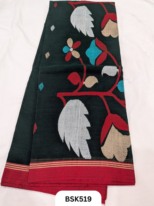 Handloom Pure Mul Cotton With Jamdhani Weave Saree