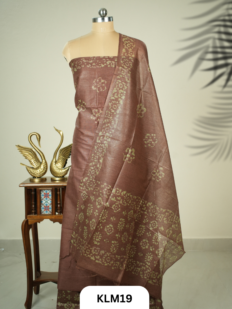 Semi Tussar Salwar Unstitched 3Pc Set
