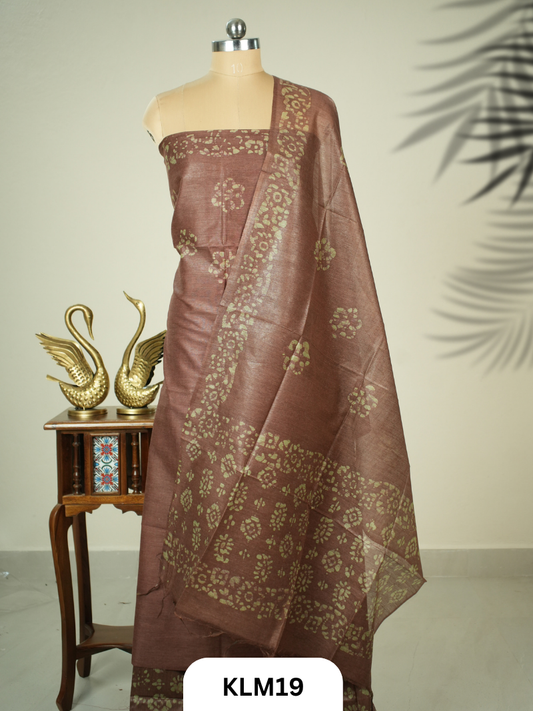 Semi Tussar Salwar Unstitched 3Pc Set
