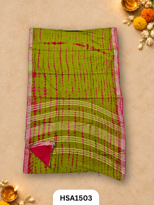 Kalamkari Hand Block Printed Soft Linen With Blouse