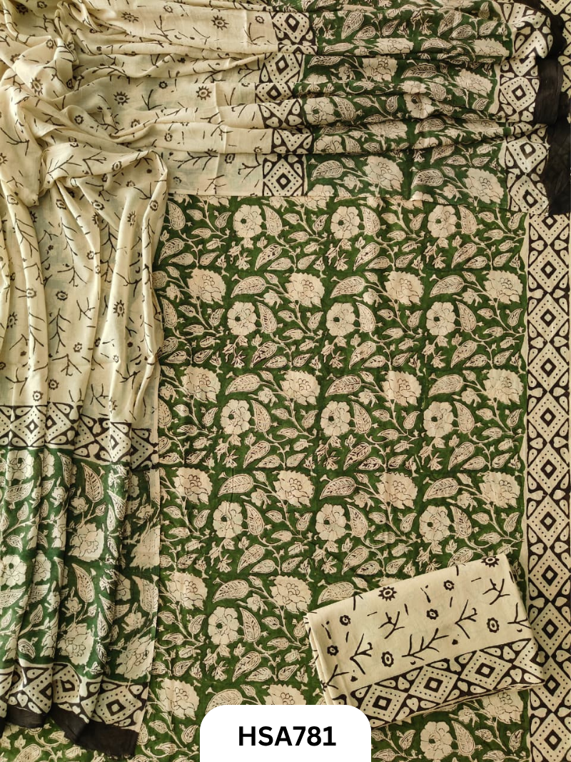 Exclusive Bagru Handblock Print Salwar Suit 3pcs