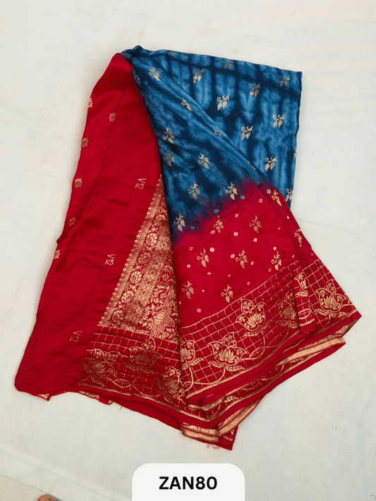BANARASI SHIBORI WITH CHECKS BORDER SAREE