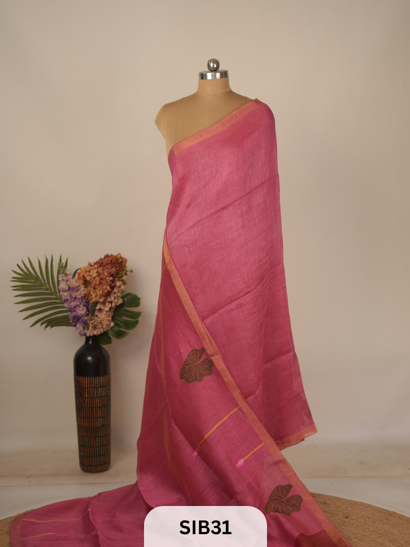 PURE MUSLIN JAMDHANI LINEN SILK SAREE