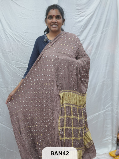 SEMI GAJI BANDHANI GHARCHOLA PALLU