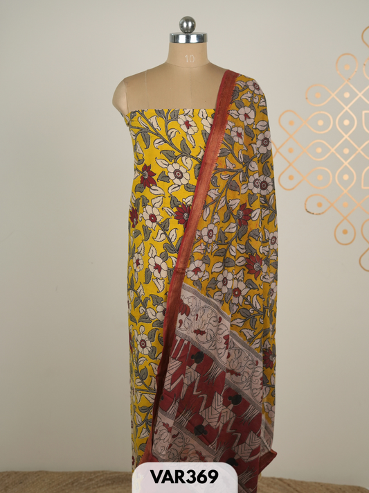 KALAMKARI COTTON-2 PCS-TOP & DUPPATA