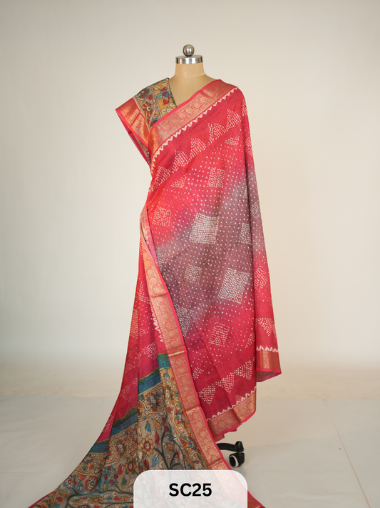 SEMI TUSSAR DIGITAL PRINT SAREE