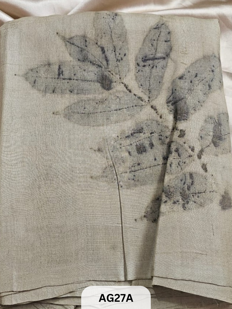 PURE GACHI TUSSAR WITH SILK MARK | ECO - NATURAL PRINT