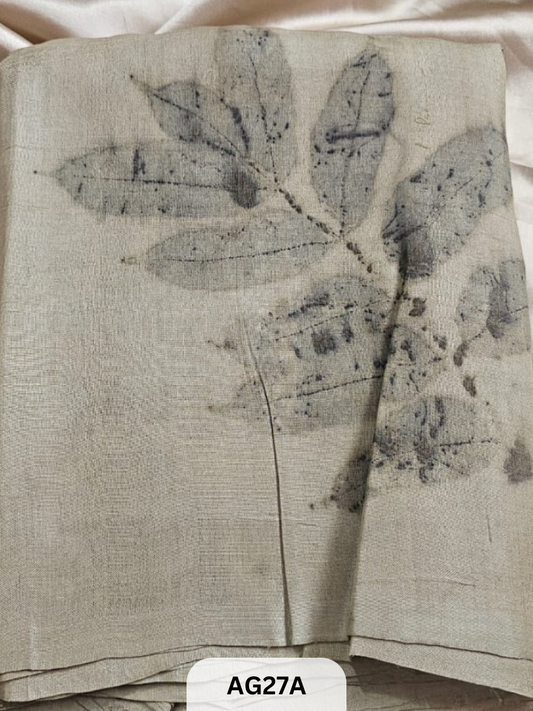 PURE GACHI TUSSAR WITH SILK MARK | ECO - NATURAL PRINT