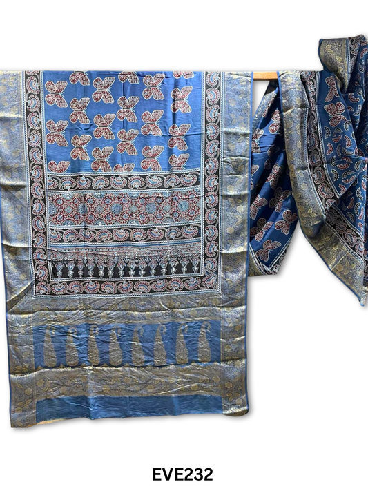 Dola Silk Ajrakh Saree