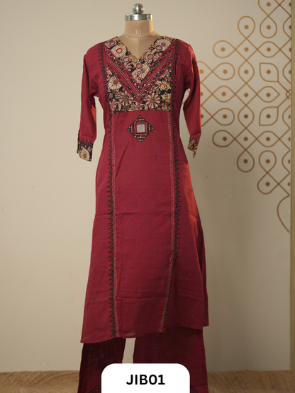 Premium 2Pcs Kurti Set With Mirror Work