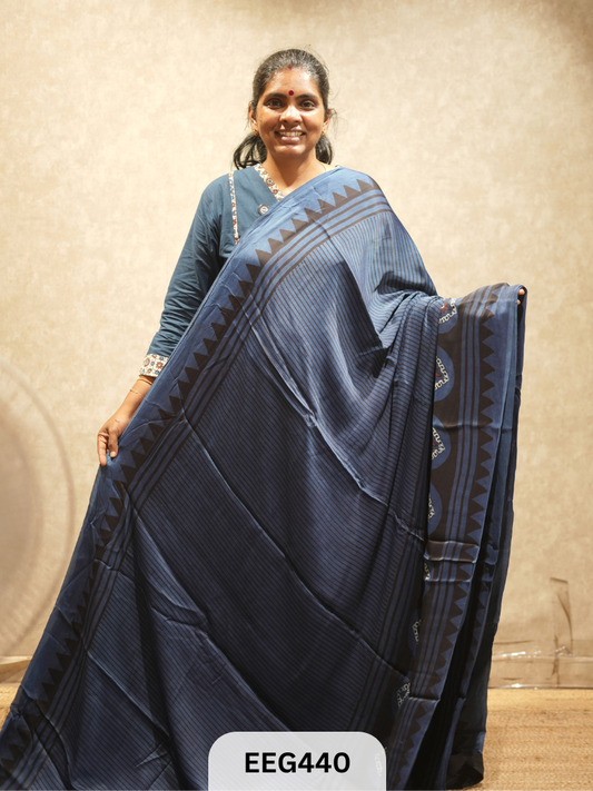 AJRAKH MODAL SAREE- RETRO