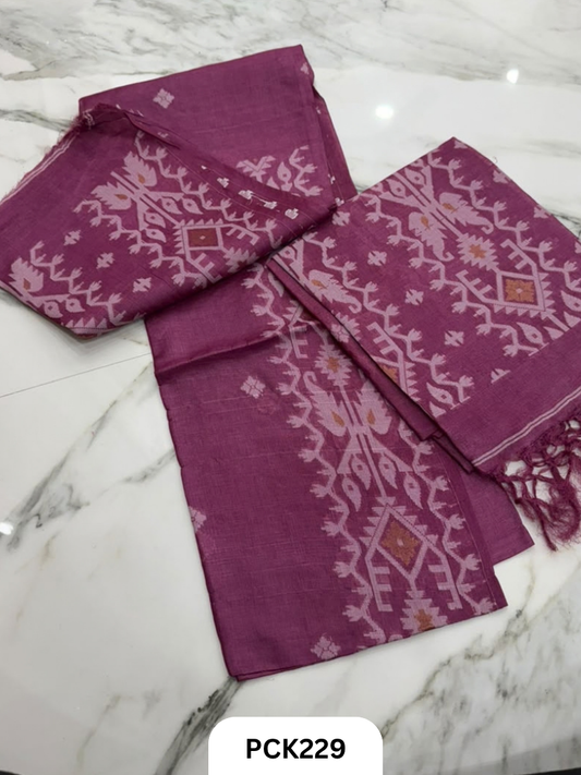 Pure Tussar With Jamdhani Weave Salwar Suit 2Pcs