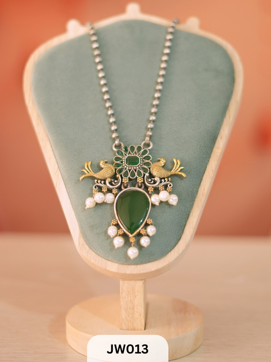 (Monalisa Necklace) Oxidised Neck Set  With Handmade