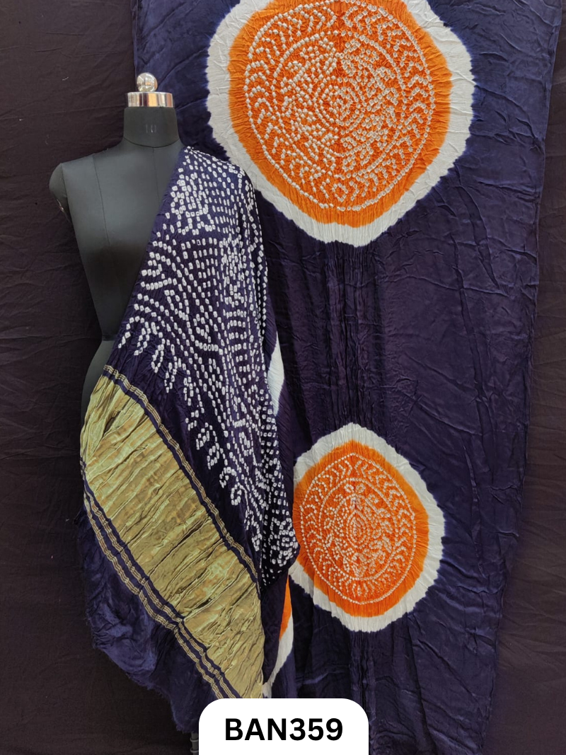 Semi Gaji Silk Tissue Pallu 4 Gul with 3D Dyeing Saree