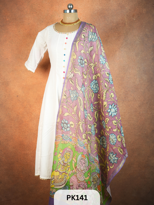 Chanderi Silk Pen Kalamkari dupatta