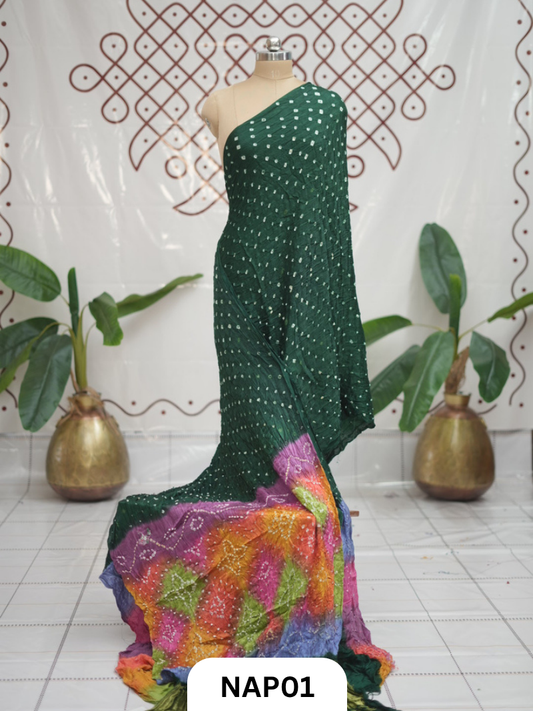 Multi Pallu Bandhani Saree