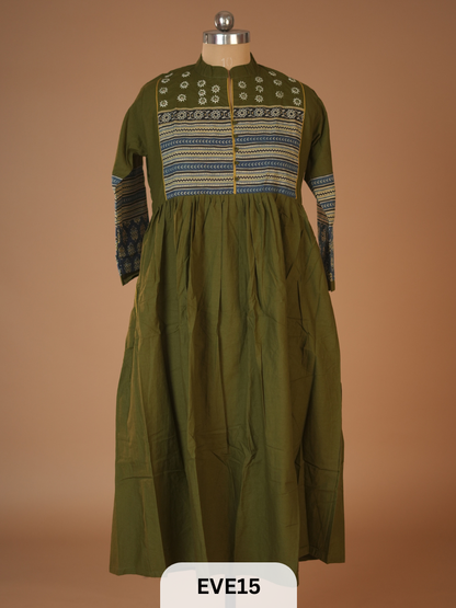 PURE COTTON KURTI WITH MIRROR WORK