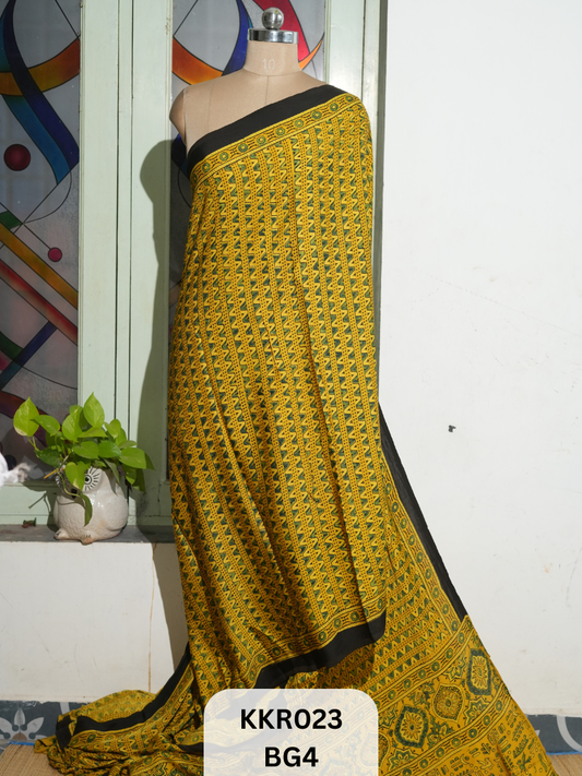 AJRAKH MODAL SAREE | BLOCK PRINT