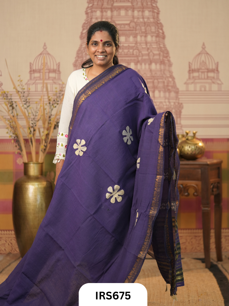Chettinadu Saree With Barmer Aplique Work