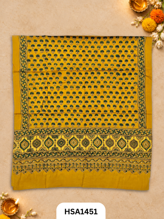 Ajrakh Hand Block Kuchh Printed Kaftan | Dress Material
