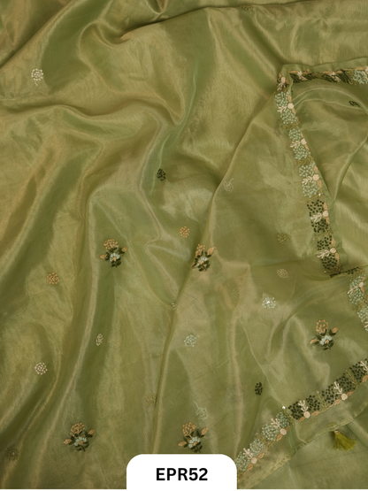 Semi Organza With Bullion Stitch Saree