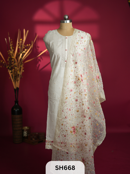 Elegance of salwar suit with embroidery work