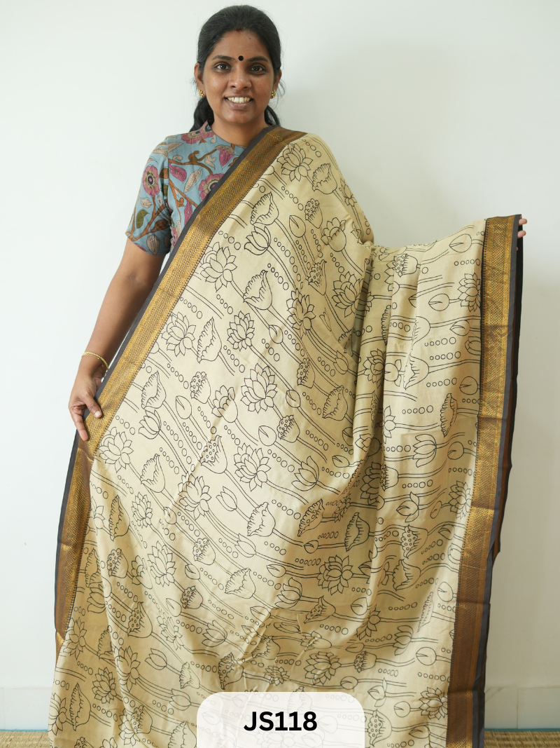 PURE CHENNURI SILK WITH MANGALAGIRI NIZAM BORDER