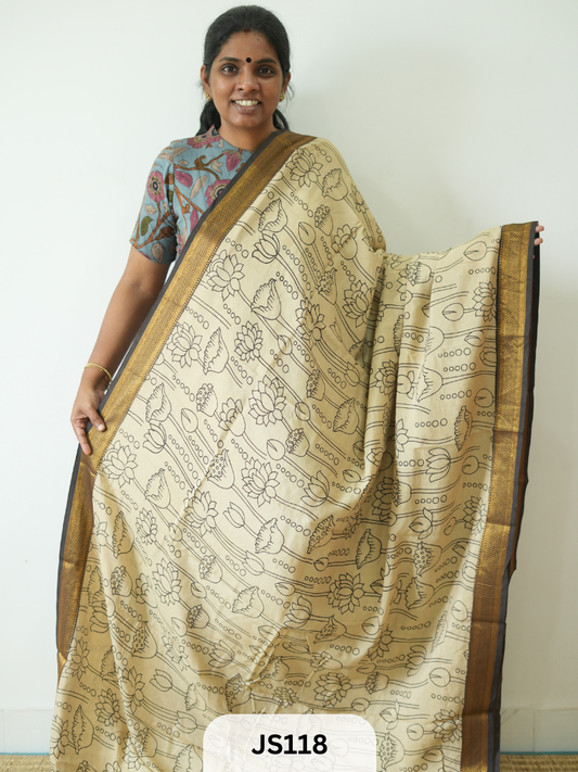 PURE CHENNURI SILK WITH MANGALAGIRI NIZAM BORDER